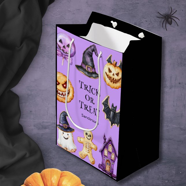 Cute Halloween Trick or Treat Purple Gift Bag (Creator Uploaded)