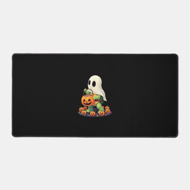 Cute Halloween Turtle Ghost with Candy (2) Desk Mat (Front)