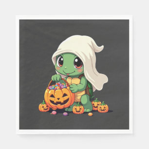 Cute Halloween Turtle Ghost with Candy (3) Napkin