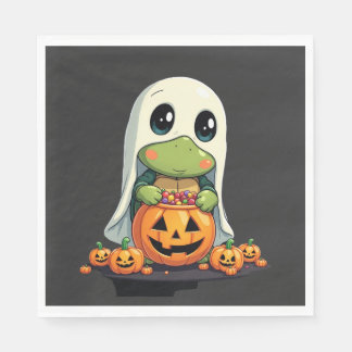 Cute Halloween Turtle Ghost with Candy (5) Napkin