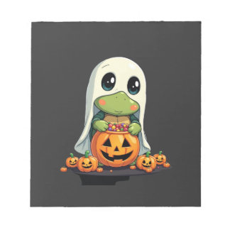 Cute Halloween Turtle Ghost with Candy (5) Notepad