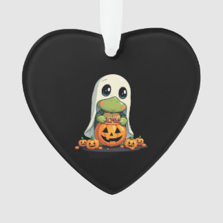 Cute Halloween Turtle Ghost with Candy (5) Ornament