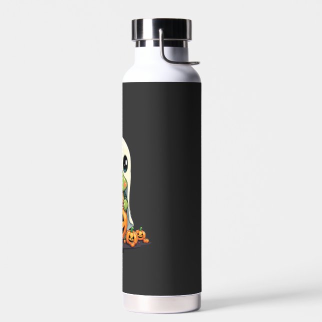 Cute Halloween Turtle Ghost with Candy (5) Water Bottle (Left)
