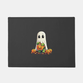 Cute Halloween Turtle Ghost with Candy (6) Doormat