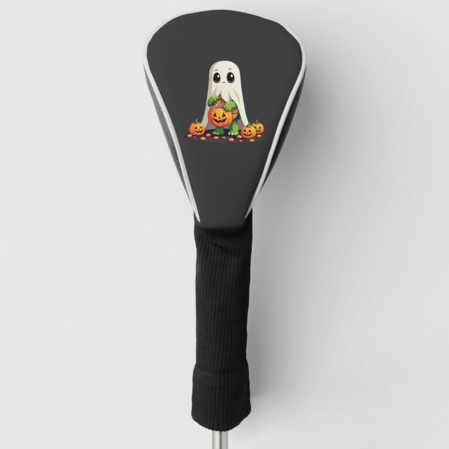 Cute Halloween Turtle Ghost with Candy (6) Golf Head Cover (Front)
