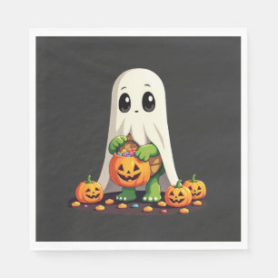 Cute Halloween Turtle Ghost with Candy (6) Napkin