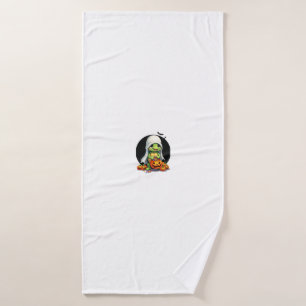 Cute Halloween Turtle Ghost with Candy (7) Bath Towel