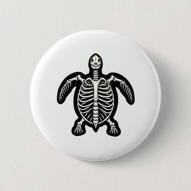 Cute Halloween Turtle Skeleton Tortoise Fossils Ar 6 Cm Round Badge (Front)