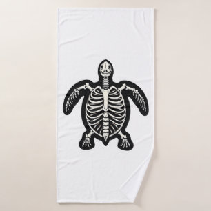 Cute Halloween Turtle Skeleton Tortoise Fossils Ar Bath Towel