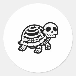 Cute Halloween Turtle Skeleton Tortoise Fossils Ar Classic Round Sticker