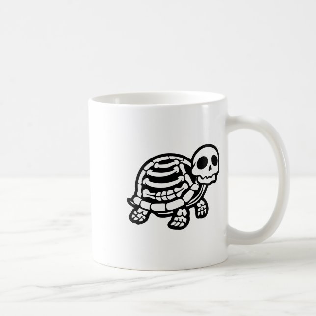 Cute Halloween Turtle Skeleton Tortoise Fossils Ar Coffee Mug (Right)
