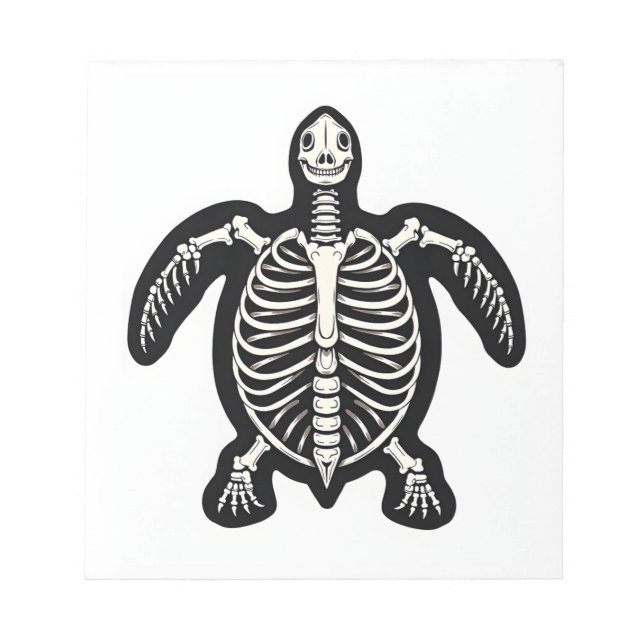 Cute Halloween Turtle Skeleton Tortoise Fossils Ar Notepad (Front)