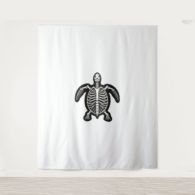 Cute Halloween Turtle Skeleton Tortoise Fossils Ar Tapestry (Front)
