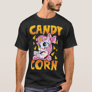 Cute Halloween Undead Zombie Candy Unicorn T-Shirt