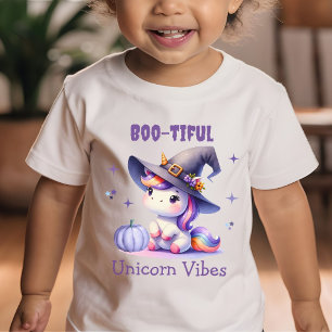 Cute Halloween Unicorn Boo-tiful Vibes Girls Baby T-Shirt