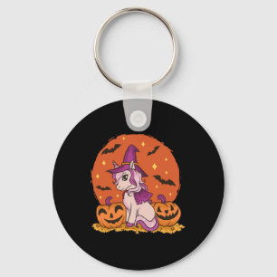 Cute Halloween Unicorn Pumpkin Halloween Autumn Key Ring