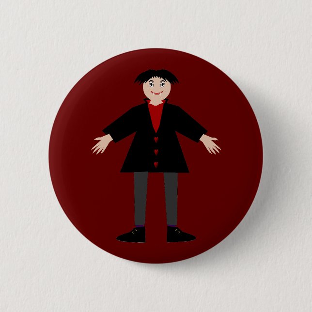 Cute Halloween Vampire 6 Cm Round Badge (Front)