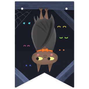 Cute Halloween Vampire Bat Black Bunting