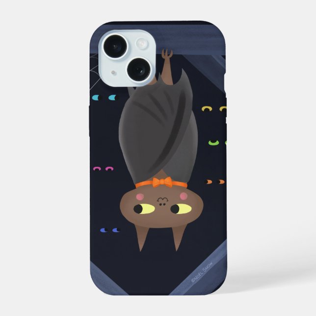 Cute Halloween Vampire Bat iPhone 15 Case (Back)