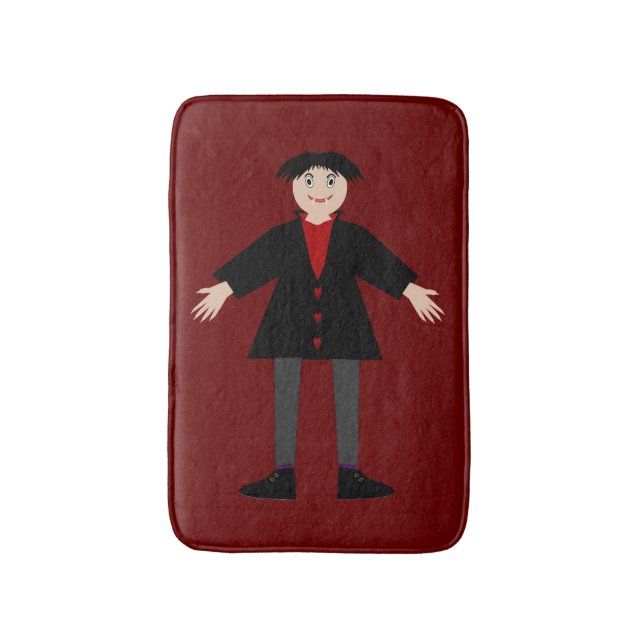 Cute Halloween Vampire Bath Mat (Front Vertical)