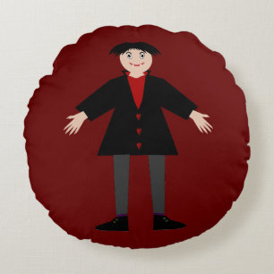 Cute Halloween Vampire Custom Double Sided Round Cushion