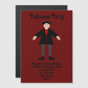 Cute Halloween Vampire Custom Magnetic Invitation