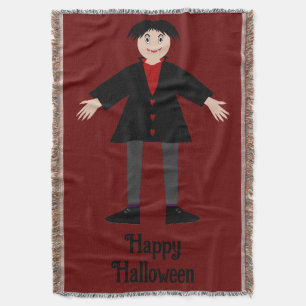 Cute Halloween Vampire Custom Throw Blanket