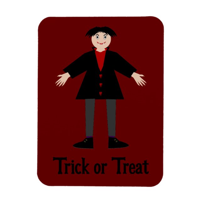 Cute Halloween Vampire Custom Trick or Treat Magnet (Vertical)