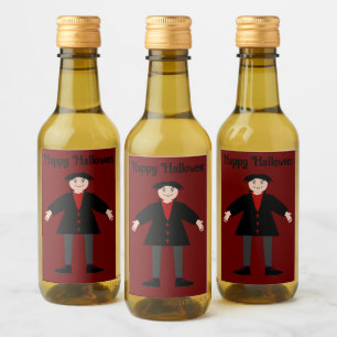 Cute Halloween Vampire Custom Wine Label