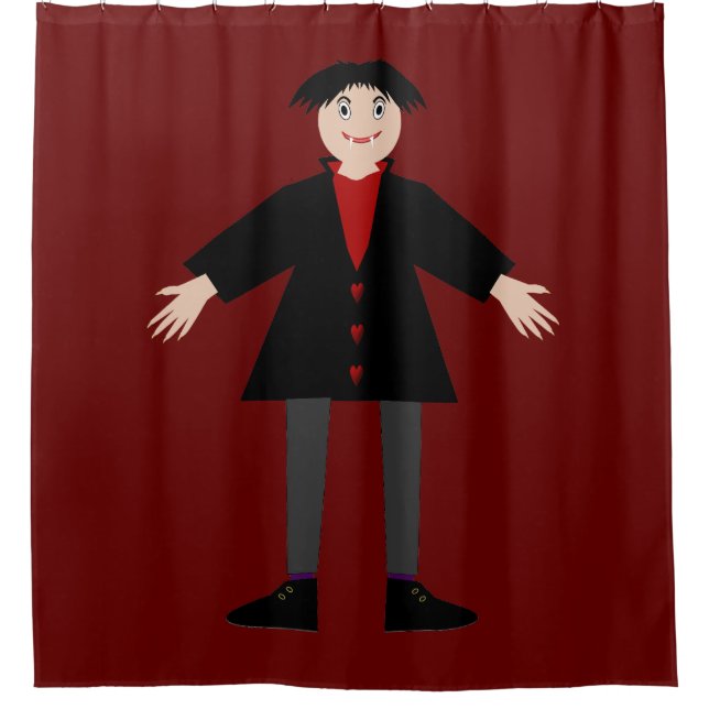 Cute Halloween Vampire Shower Curtain (Front)