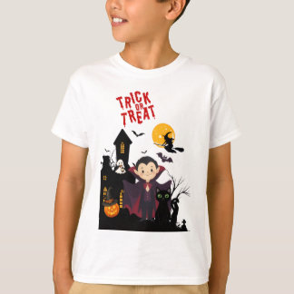 Cute Halloween Vampire Trick Or Treat Graphic Appa T-Shirt