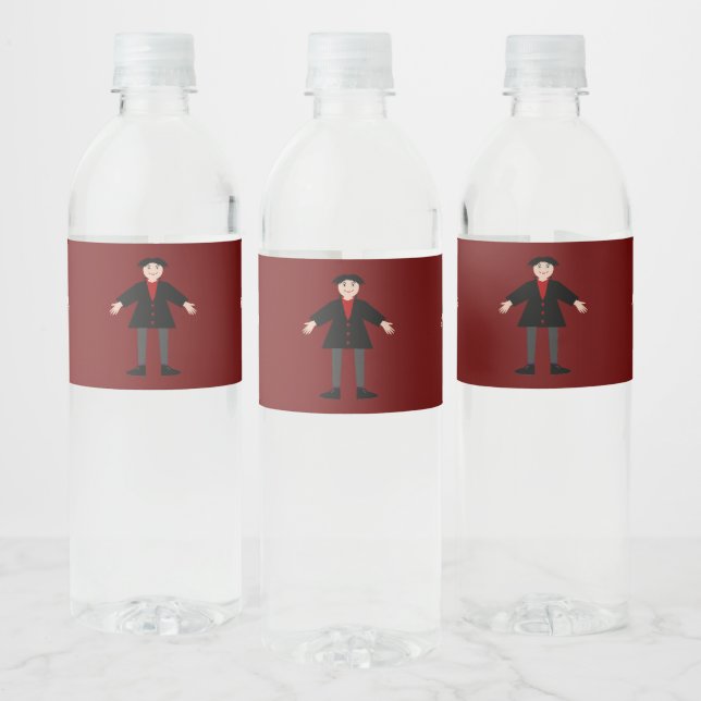 Cute Halloween Vampire Water Bottle Label (Bottles)