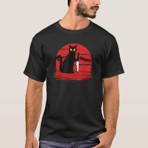 Cute Halloween What Murderous Cat With Knife Cost T-Shirt