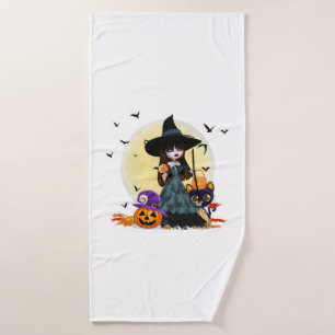 Cute Halloween Witch Bath Towel