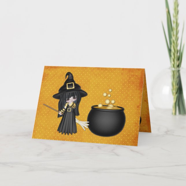 Cute halloween witch card (Front)