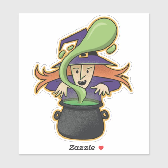 Cute Halloween Witch Casting Spell (Sheet)