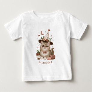 Cute Halloween Witch Cat Pumpkin Baby T-Shirt