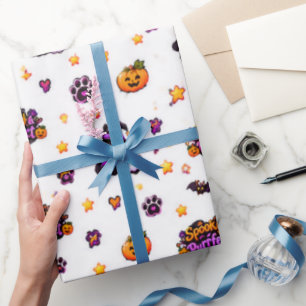Cute Halloween Witch Cat Seamless Wrapping Paper S