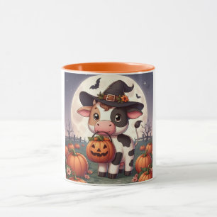 Cute Halloween witch cow Mug