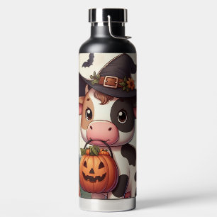 Cute Halloween witch cow Water Bottle