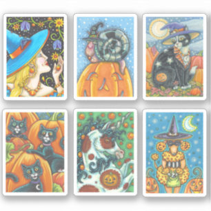 CUTE HALLOWEEN WITCH DOG BLACK CAT UNICORN & BUG
