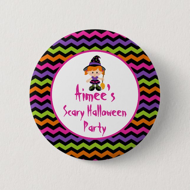 Cute Halloween Witch Girl Halloween Party 6 Cm Round Badge (Front)