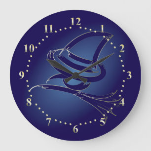 Cute Halloween witch Large Clock