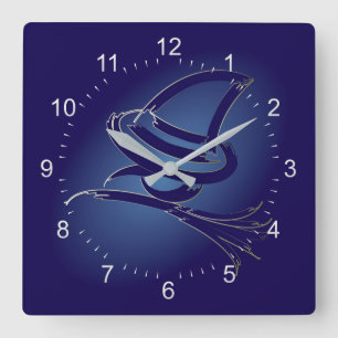 Cute Halloween witch Square Wall Clock