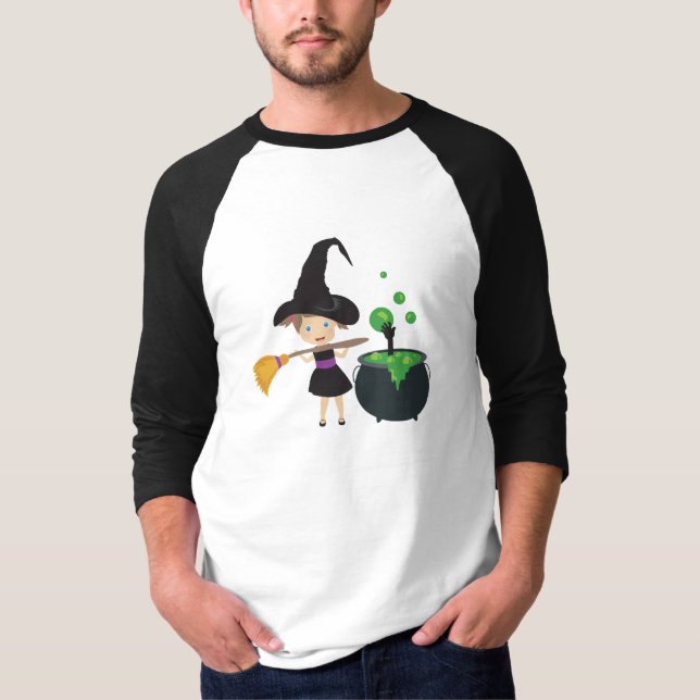 Cute Halloween Witch T-Shirt (Front)