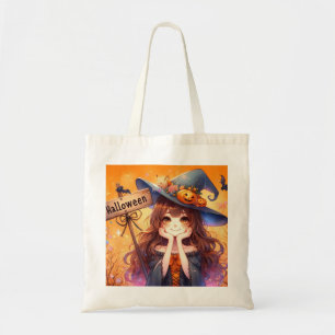 Cute Halloween Witch Tote Bag