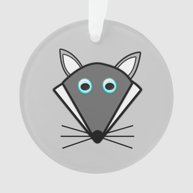 Cute Halloween Wolf Acrylic Ornament (Front)