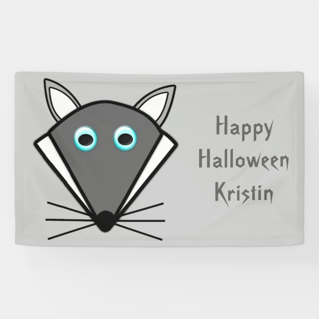 Cute Halloween Wolf Custom Banner (Horizontal)