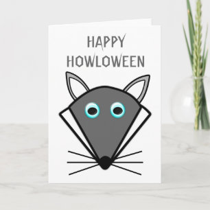 Cute Halloween Wolf Custom Card