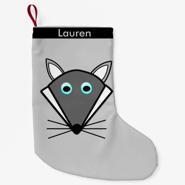 Cute Halloween Wolf Custom Christmas Stocking (Front)